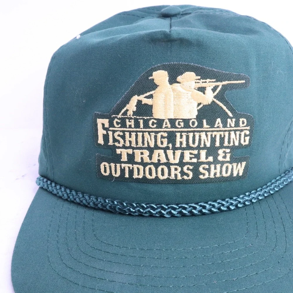 Chicagoland Fishing, Hunting Travel & Outdoors Show Hat Cap Green Vintage VTG